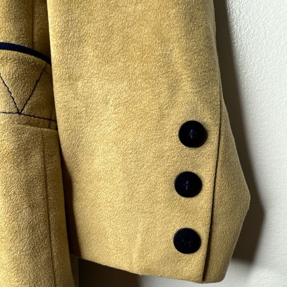 VTG Samuel Robert By Peter Hatsi Androu Ultra Suede Blazer Pockets USA 10 - Picture 5 of 11